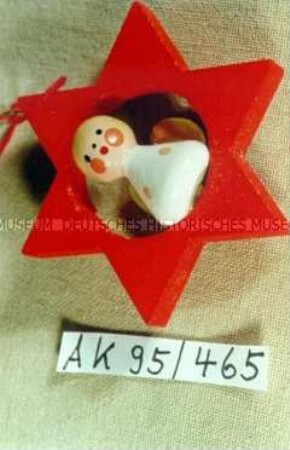 Seiffener Christbaumschmuck: 1 Anhänger - Stern mit Engel
