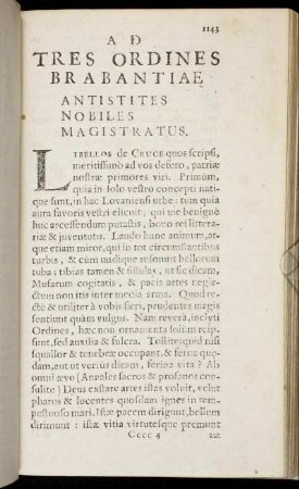 Ad Tres Ordines Brabantiae Antistites Nobiles Magistratus.