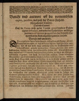 7-19, Das Erste Capittel. - Das Zweyte Capittel.