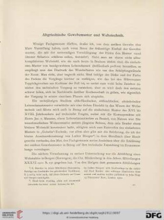 Altgriechische Gewebemuster und Webetechnik