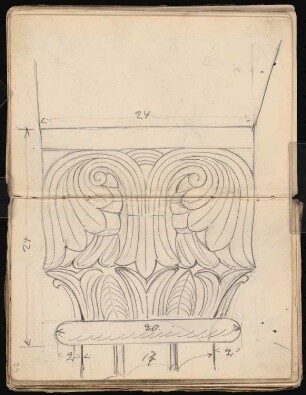 Skizzenbuch: Handskizzen von 1885: Kapitell