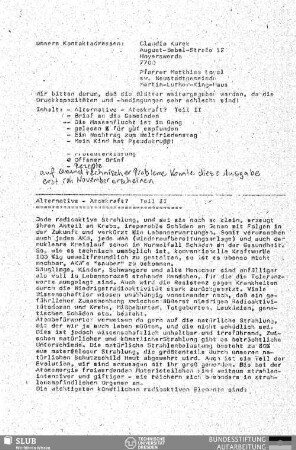 Alternative - Atomkraft? : Teil II