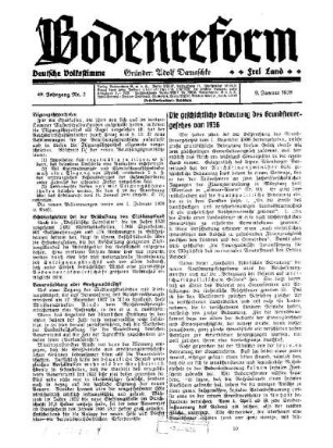 Die geschichtliche Bedeutung des Grundsteuergesetzes von 1936