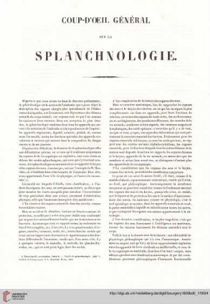 Coup-D’œil général sur la Splanchnologie
