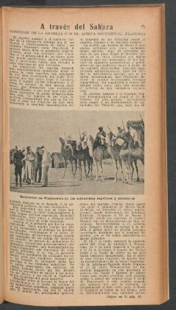 A través del Sahara : Conexión de la Argelia con el África Occidental Francesa