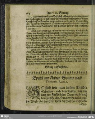 Epistel am Achten Sontag nach Trinitatis