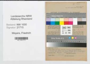 Entnazifizierung Friedrich Weyers, geb. 05.08.1887 (Telegrafensekretaer)