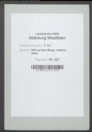 Bernd Meier auf dem Berge zu Herford / Stift auf dem Berge: Dessen Eigenbehörigkeit