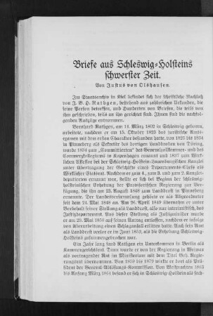 Briefe aus Schleswig=Holsteins schwerster Zeit.