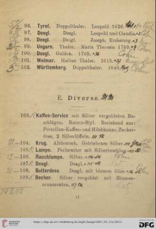 E. Diverse (Nr. 103-192)