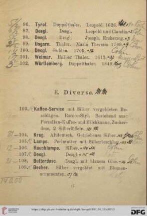 E. Diverse (Nr. 103-192)