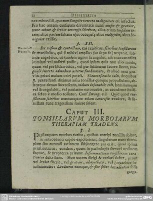 Caput III. Tonsillarum Morbosarum Therapiam Tradens