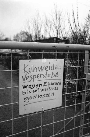 Einbruch in der Vesperstube des Kleingartenvereins Kuhweide