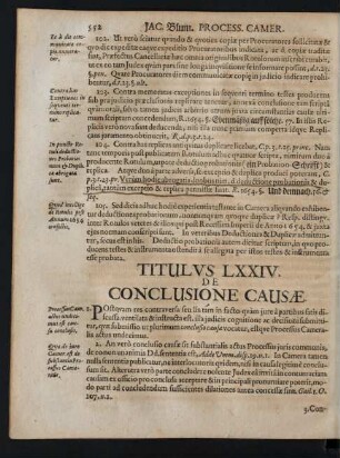 Titulvs LXXIV. De Conclusione Causae.