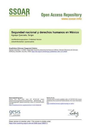 Segundad nacional y derechos humanos en México