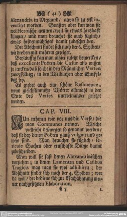Cap. VIII. [Von denen Versibus Communibus]