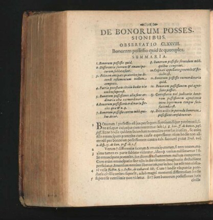 De Bonorum Possessionibus. Obseravtio CLXXVIII.