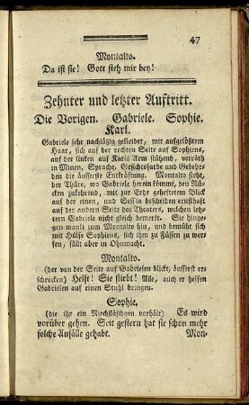 Zehnter und letzter Auftritt.