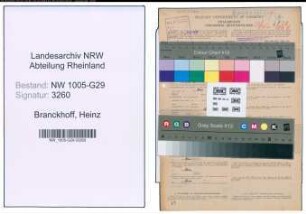 Entnazifizierung Heinz Branckhoff , geb. 01.03.1919 (Bahninspektor)