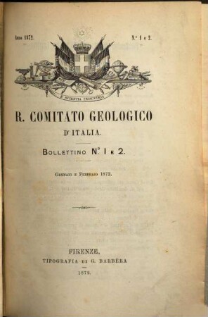 Bollettino del R. Comitato Geologico d'Italia. 3. 1872