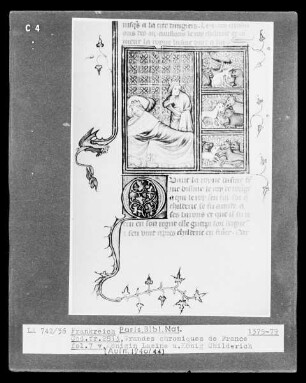 Grandes Chroniques de France — König Childerich und seine Frau Basena, Folio fol. 7 verso