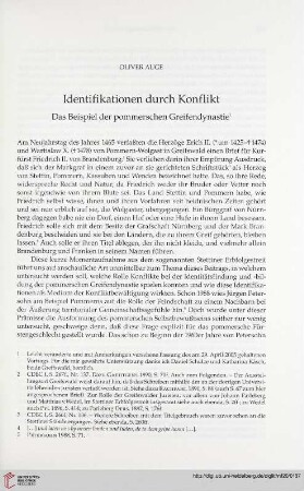 Identifikation durch Konflikt. Das Beispiel der pommerschen Greifendynastie
