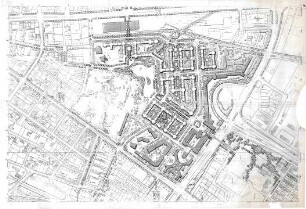 Hansjakob, Gottfried; München - Schwabing, Berliner Str.; Wohnanlage an der Berliner Straße (Schwabinger See) - Gesamtplan Wohnanlage (Lageplan)