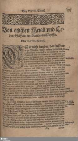 Von etlichen Metall und Erden Säfften des Landes zu Meyssen.