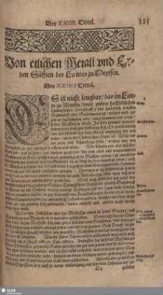 Von etlichen Metall und Erden Säfften des Landes zu Meyssen.