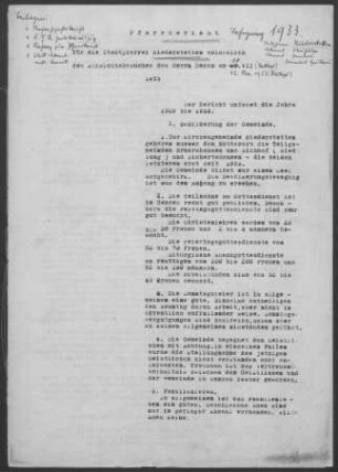 Niederstetten-Sichertshausen: Pfarrbericht 1933