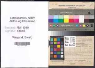 Entnazifizierung Ewald Weyand , geb. 15.05.1904 (Elektriker)
