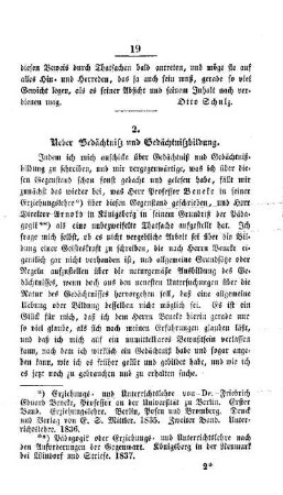 Ueber Gedächtniß und Gedächtnißbildung