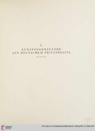 C. Kunstgegenstände aus deutschen Privatbesitz (Nr. 96-98)