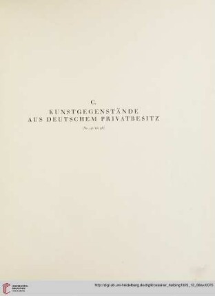 C. Kunstgegenstände aus deutschen Privatbesitz (Nr. 96-98)