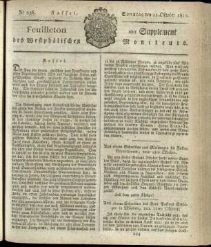 No. 136, Sonntag den 21. Oktober 1810