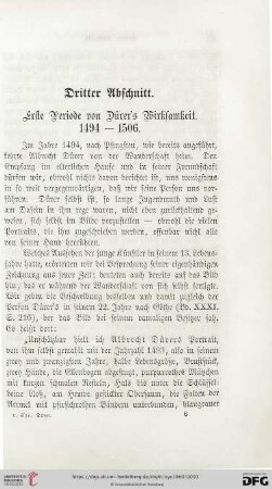 Dritter Abschnitt. Erste Periode von Dürer´s Wirksamkeit. 1494-1506