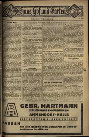 Fünfte Ausgabe vom Sonntag, den 20. Juli 1930.