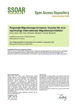 Regionale Migrationsgovernance: Impulse für eine nachhaltige internationale Migrationsarchitektur