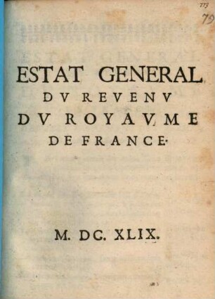 Etat general royaume de France