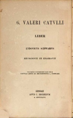 G. Valeri Catulli liber. 2,1