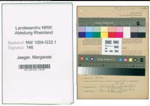 Entnazifizierung Margarete Jaeger , geb. 06.11.1894 (Studienraetin)
