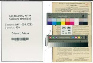 Entnazifizierung Frieda Driesen , geb. 08.02.1908 ()