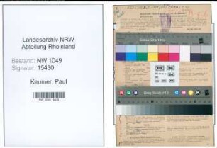 Entnazifizierung Paul Keumer , geb. 11.05.1890 (Verwaltungangestellter)