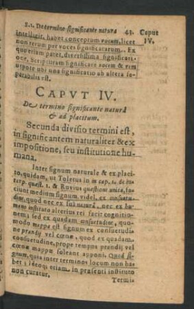 Caput IV. De termino significante natura & ad placitum.
