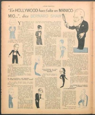 "En Hollywood hace falta un manicomio...", dice Bernard Shaw