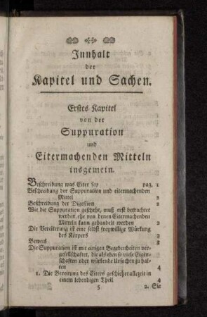 Innhalt der Kapitel und Sachen.
