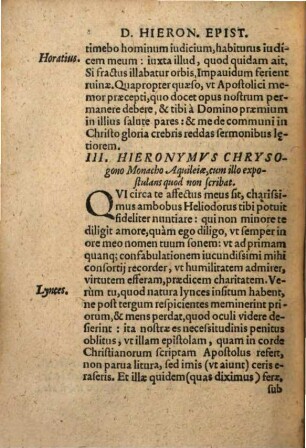 Epistolae B. Hieronymi Stridonensis ... : in libros treis distributae & ad collationem veterum exemplarium permultis in locis restitutae