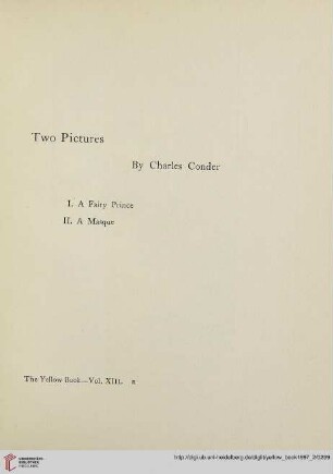 Plates: Two Pictures by Charles Conder