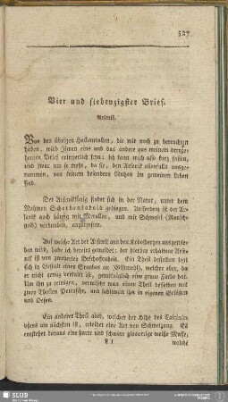 Vier und siebenzigster Brief. Arsenik