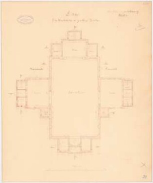 Provinzial-Irrenanstalt, Conradstein Haus für kirchliche und gesellige Zwecke: Grundriss 1:100